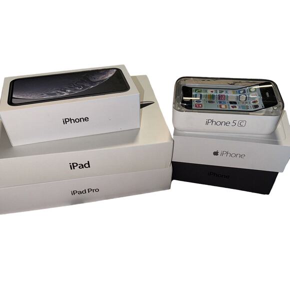 Lot Of 6 Empty Apple iPhone Box iPad Pro 5C 6 8 Xr ONLY EMPTY BOXES Clean - Picture 1 of 15